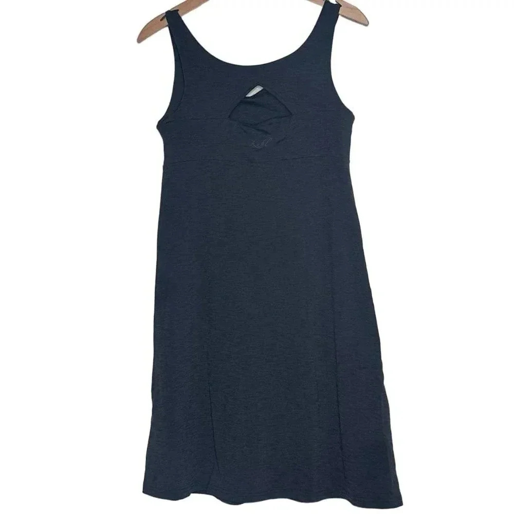 Kuhl charcoal‎ gray adventure ready ultra-soft knit peep hole back dress size M